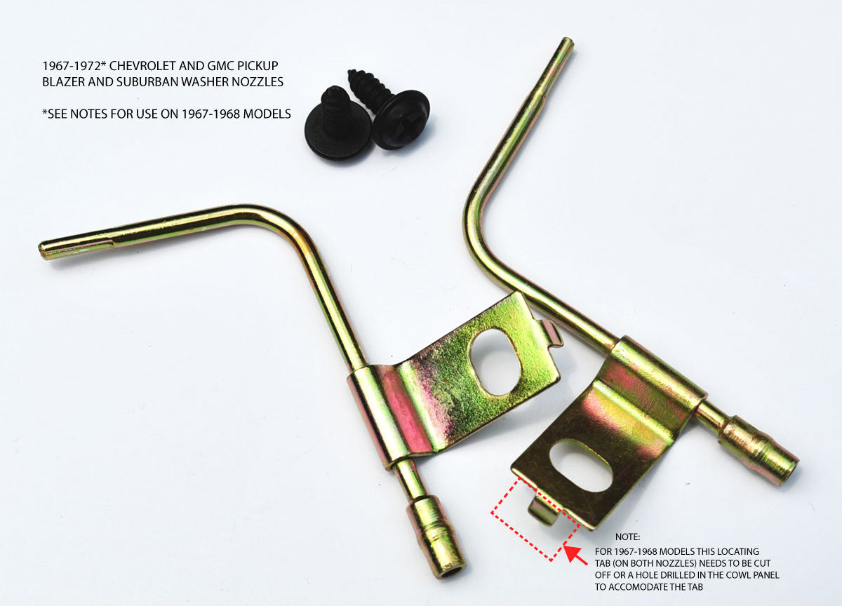 1967-72 C/10 Windshield Washer Spray Nozzles Pair.