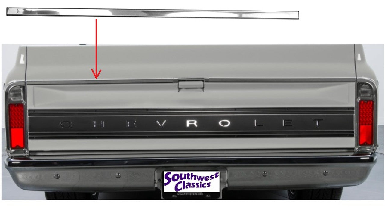 1967-72 Chevrolet / GMC Truck Upper Tailgate Molding -Fits LH- (Replaces GM# 3917741) Each.