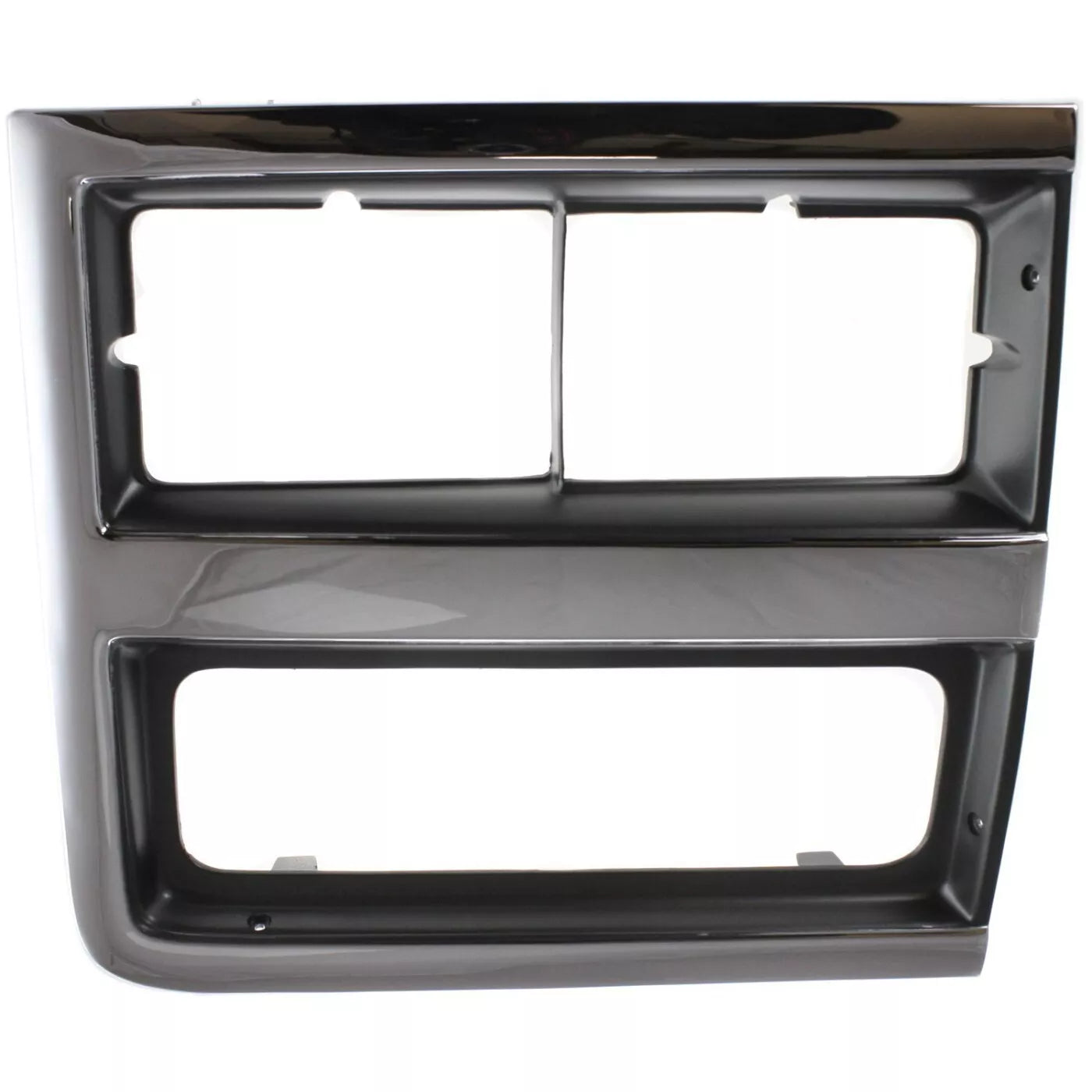 1989-91 Chevrolet Blazer, Suburban and Crew Cab Headlight Bezel, RH, Chrome / Dark Gray, Each.