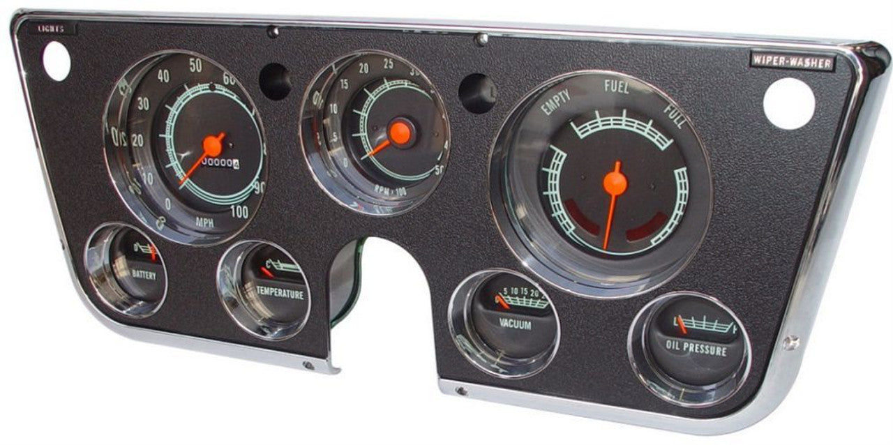 1969-72 C/10 Dash Gauge Cluster Assembly with 8K RPM Tach W/Clock