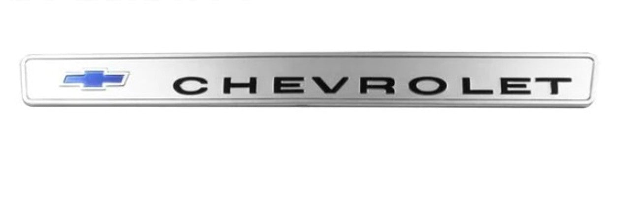 1967-68 Chevrolet Truck "C H E V R O L E T" Glove Box Emblem, GM Restoration Part (Replaces GM# 3886754) Each.