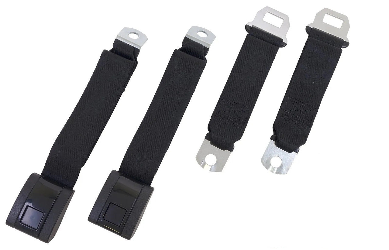 1969-72 Blazer / Jimmy Seat Belt 4-Piece Set, LH & RH of Rear Bench Seat, Black