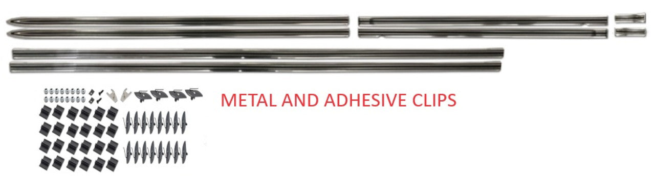 1969-72 Chevrolet / GMC Truck Shortbed, Fleetside 8 Piece Upper Molding Kit with All Metal Clips. Kit.