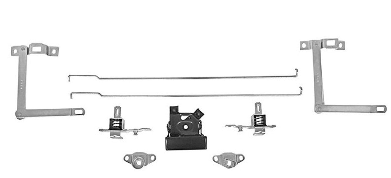 1981-87 Chevrolet / GMC Truck Tailgate Latch Assembly 11-Piece Kit
(includes; tailgate handle, rods, latches, hinges, trunnions & support links) Kit.