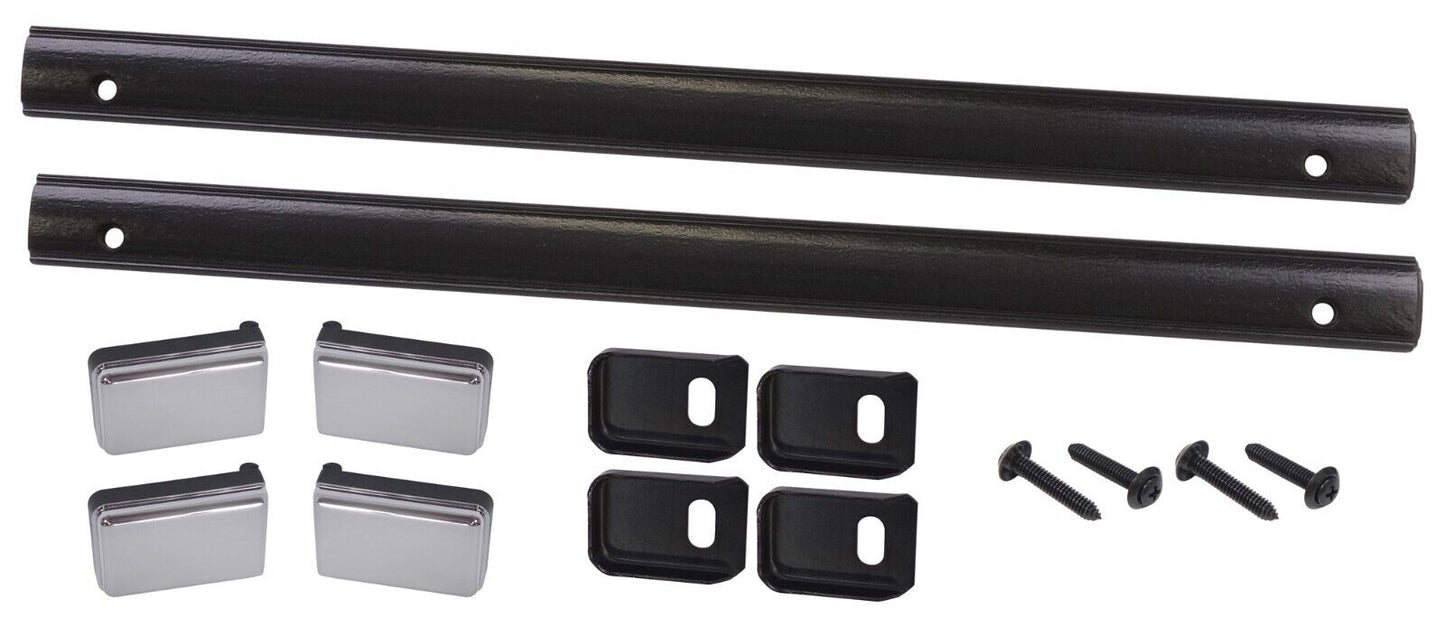 1981-87 Chevrolet / GMC Truck, Black Door Pull Strap / Cover / Retainer Plate & Screw Kit (Includes components for both LH and RH Doors) Kit.