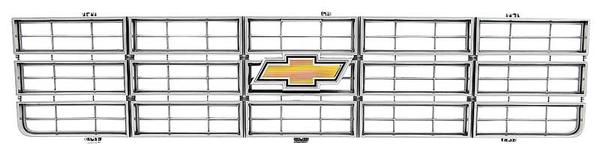 1977-79 C/10; Front Grill Assembly; with Yellow Bow Tie Emblem;