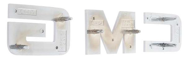 1983-88 GMC Pickup; GMC Grill Emblem Letter Set; with Installation Hardware