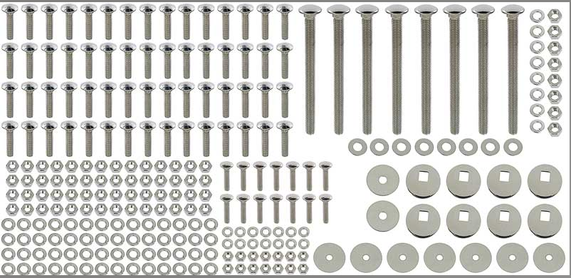 1960-66 C/10 Short Stepside Polished Stainless Steel Bed Bolt Kit (77-1/8")