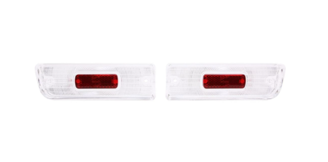 1964 Chevrolet Chevelle Back Up Light Lens W/Red Reflector, Pair