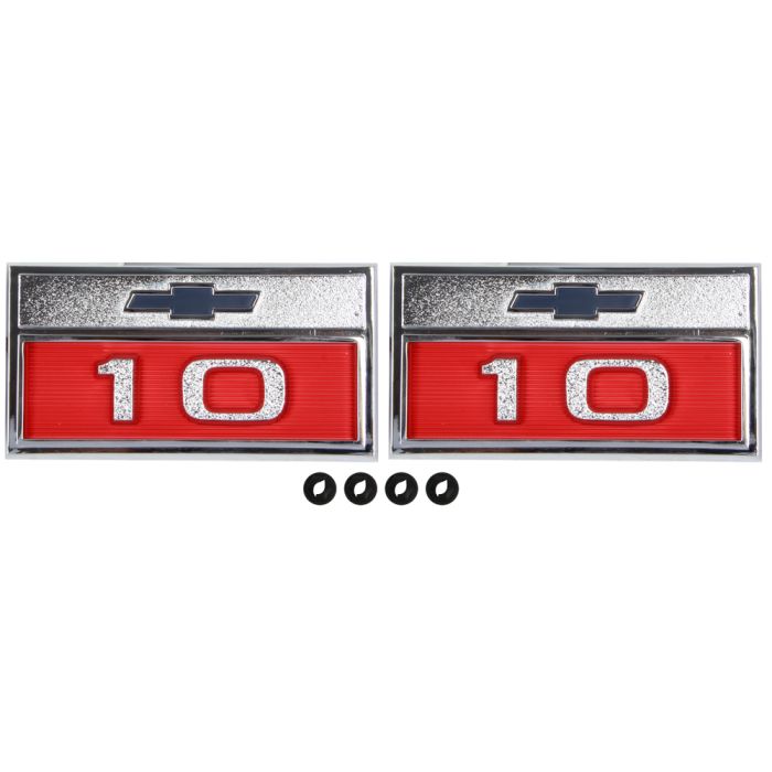 1966 Chevrolet Truck Fender Emblems 10" Pair Chevrolet