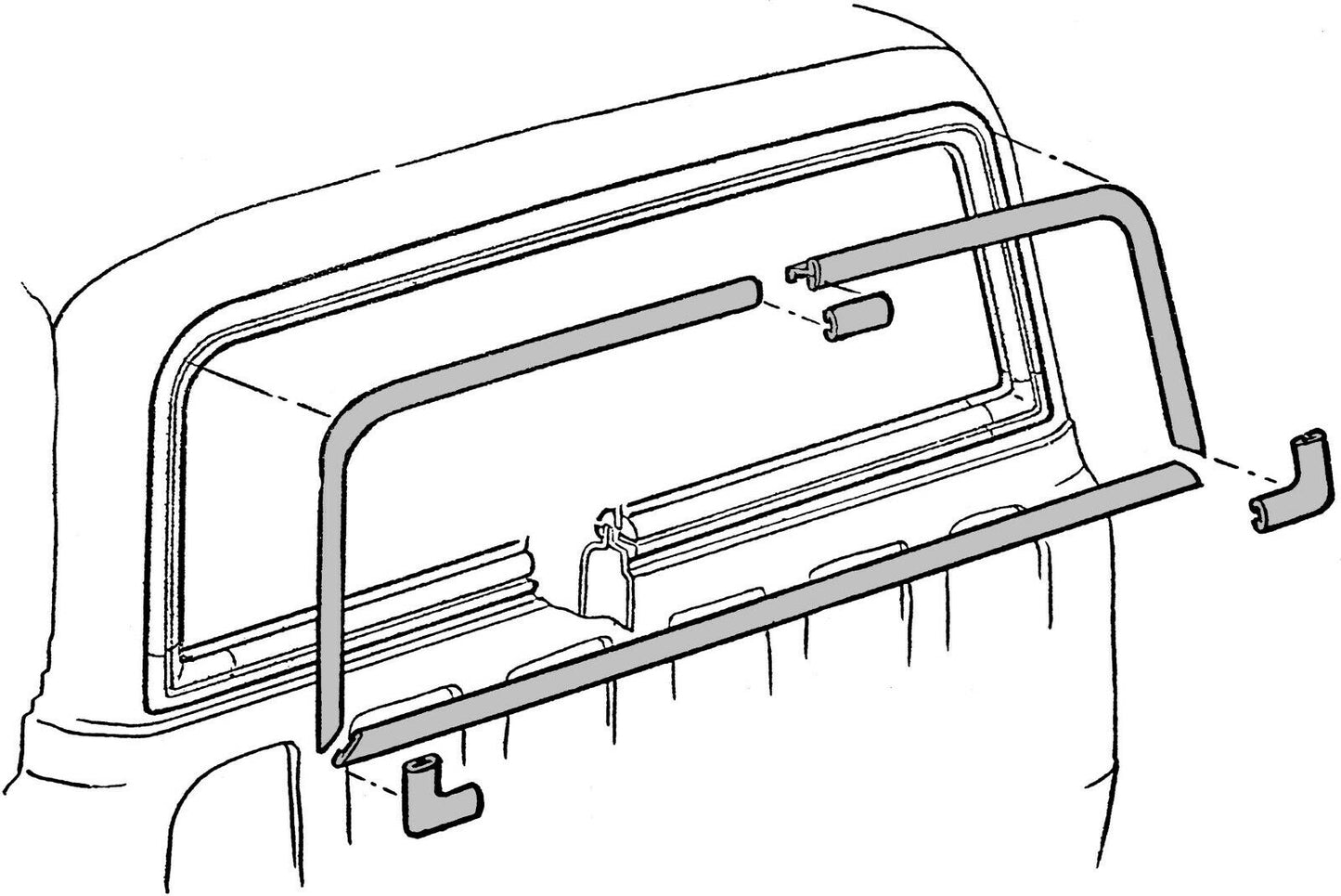 1967-72 Chevrolet / GMC Truck Large Rear Window Molding Trim Set -Stainless Steel- Set.