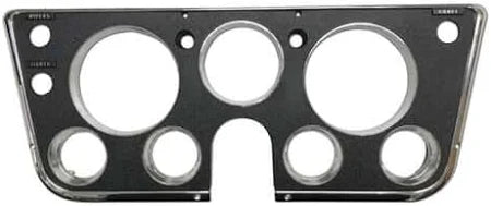 1967-68 C/10 Instrument Dash Bezel, Black with Chrome Trim - with lower gauges- Each.