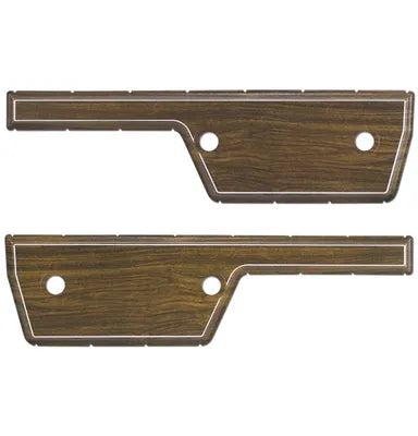 1972 Chevrolet / GMC Truck Door Panel Inserts -Original Style / Woodgrain Aluminum- (Replaces GM# 3993139 & GM# 3993140) Pair.