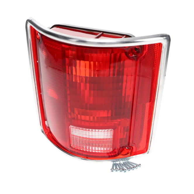 1973-1991 C/10 Tail light lamp housing , lens Screws W/Chrome Trim R/H