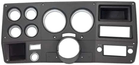 1975-77 Chevrolet / GMC Truck, 1978-80 Chevrolet / GMC Truck (replacement) Instrument Gauge Dash Bezel, Black with Chrome Trim -without air conditioning / includes steering column cover- (Replaces GM# 347224) Each.