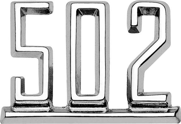 C50264 - 1964-67 GM; 502 Front Fender Emblems; Classic Design; Custom Displacement