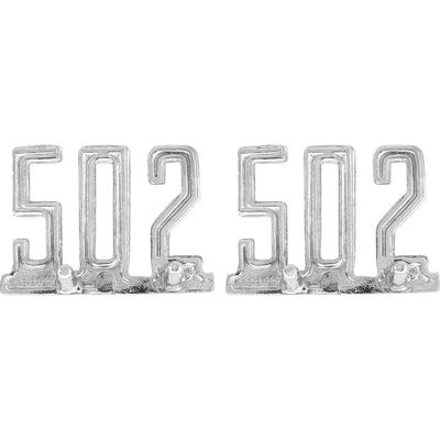 C50264 - 1964-67 GM; 502 Front Fender Emblems; Classic Design; Custom Displacement