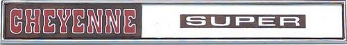 1971 C/10; "Cheyenne Super" Glove Box Door Emblem w/Fasteners; Each