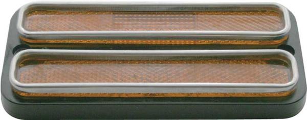 1968-1972 C/10; Front Side Marker Light; LED ; with Stainless Steel Trim; Amber Lens; Each