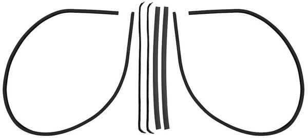 1947-50 C/10; Windowfelt Glass Run Set, without Division Bar; 6 Piece (WFK 1111 47 A)