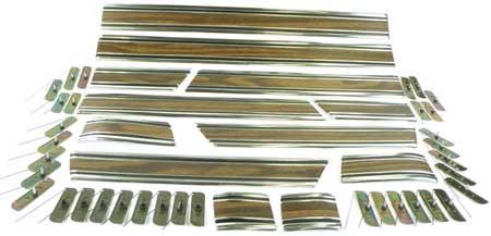 1969-72 Chevrolet / GMC Truck Shortbed, Fleetside 12 Piece Lower Molding Kit, Woodgrain, with All Metal Clips. Kit.