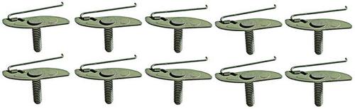 Wire Tail Molding Clip, #10-24, 1-11/32" Long, Green Dip Coated, 10 Piece Set