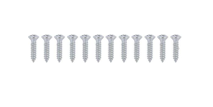 Chrome Plated; #8x3/4" Oval Phillips Head; Set of 12
