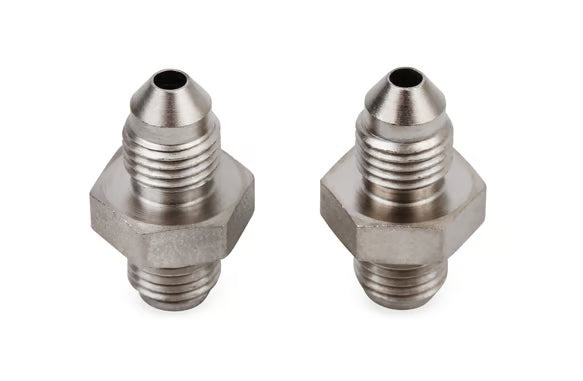 Brake Adapter -3AN To 3/8"-24 Inverted Flare Electroless Nickel Plated Short Steel