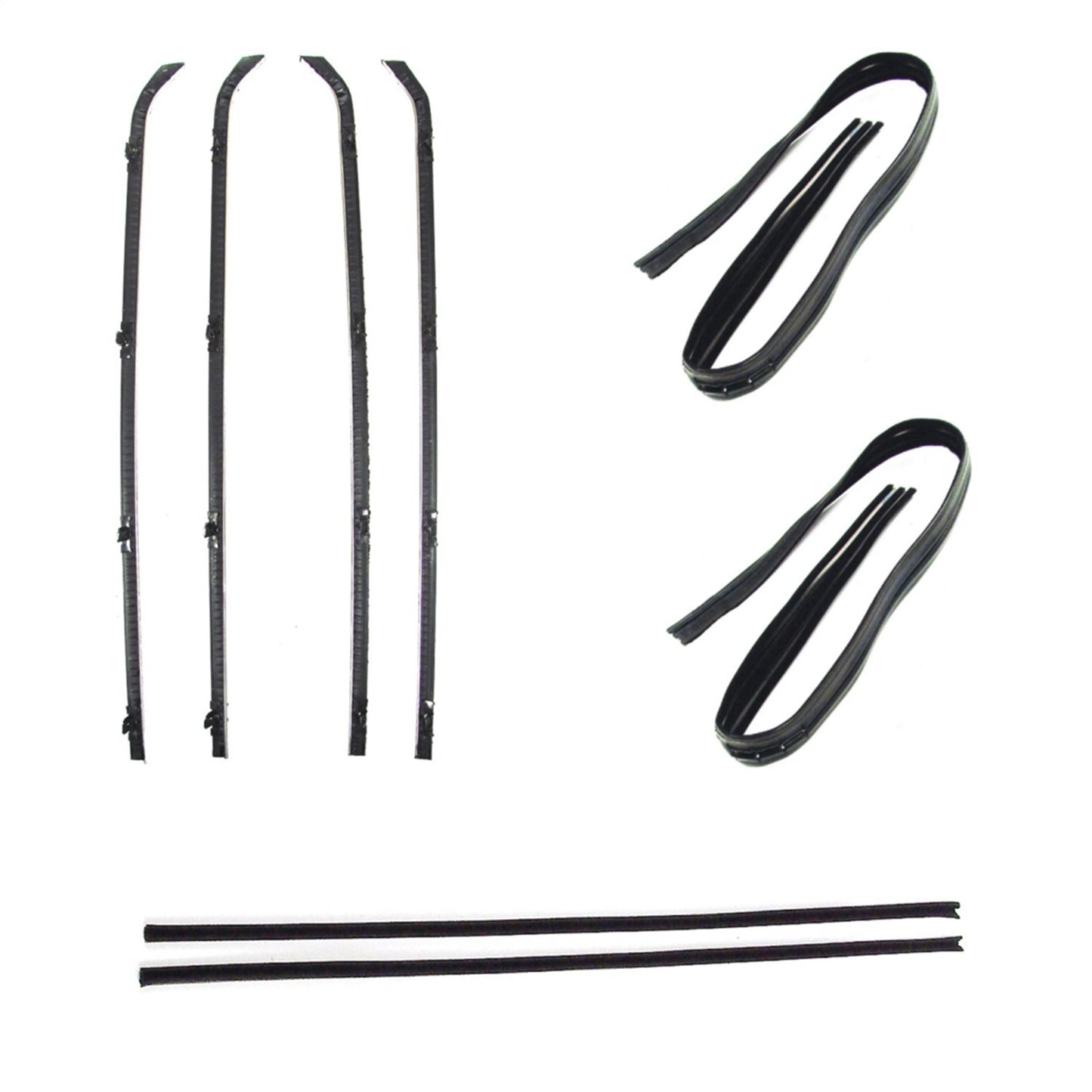 1964-1966 C/10 Door Window Glass Weatherstrip Seal Kit BLACK (WFK 1111 64 A)