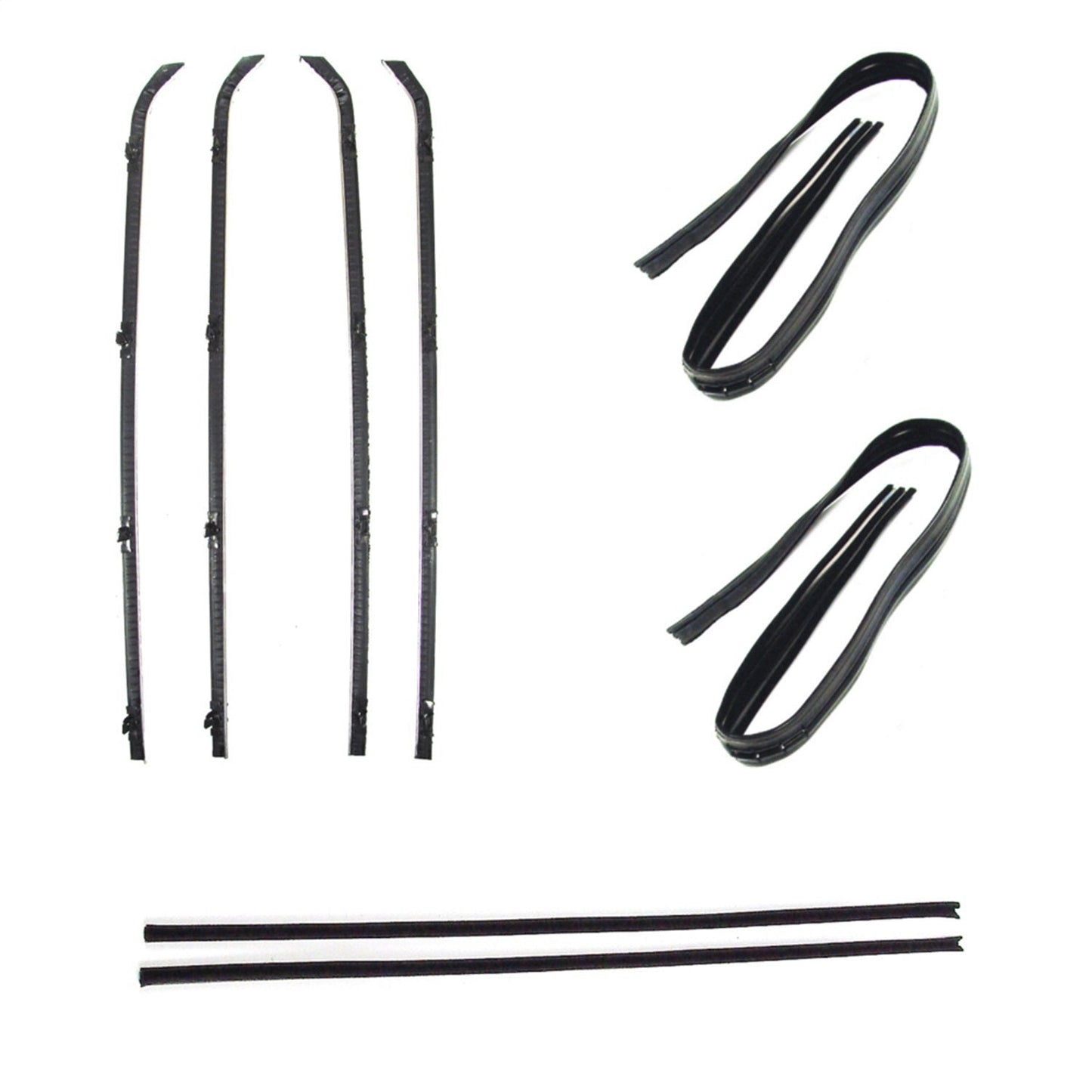 1964-1966 C/10 Door Window Glass Weatherstrip Seal Kit chrome (WFK 1111 64 CA)