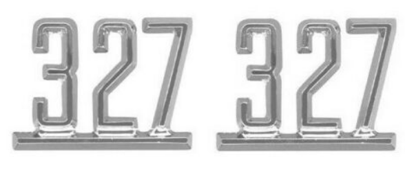 327 Front Fender Emblem 65-67 impala 67 camaro pair