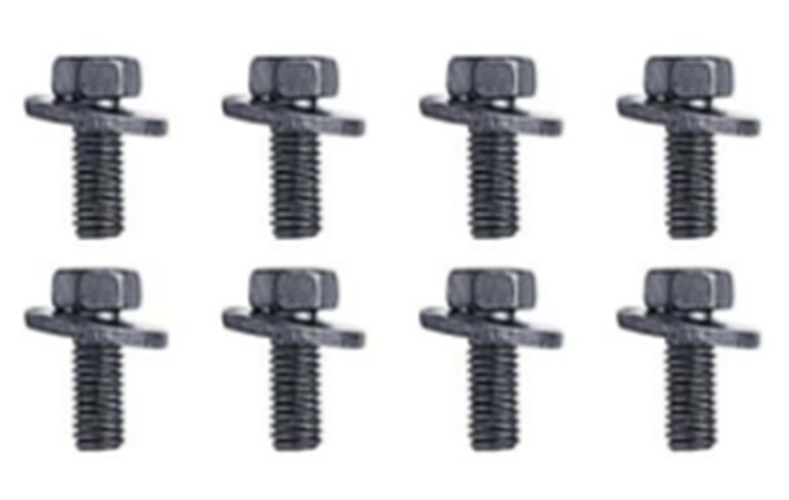 1964-81 GM; Hood Hinge Bolt Set; Black Phosphate; 3/ 8-16 x 13-16" Flat Tip; 8 P