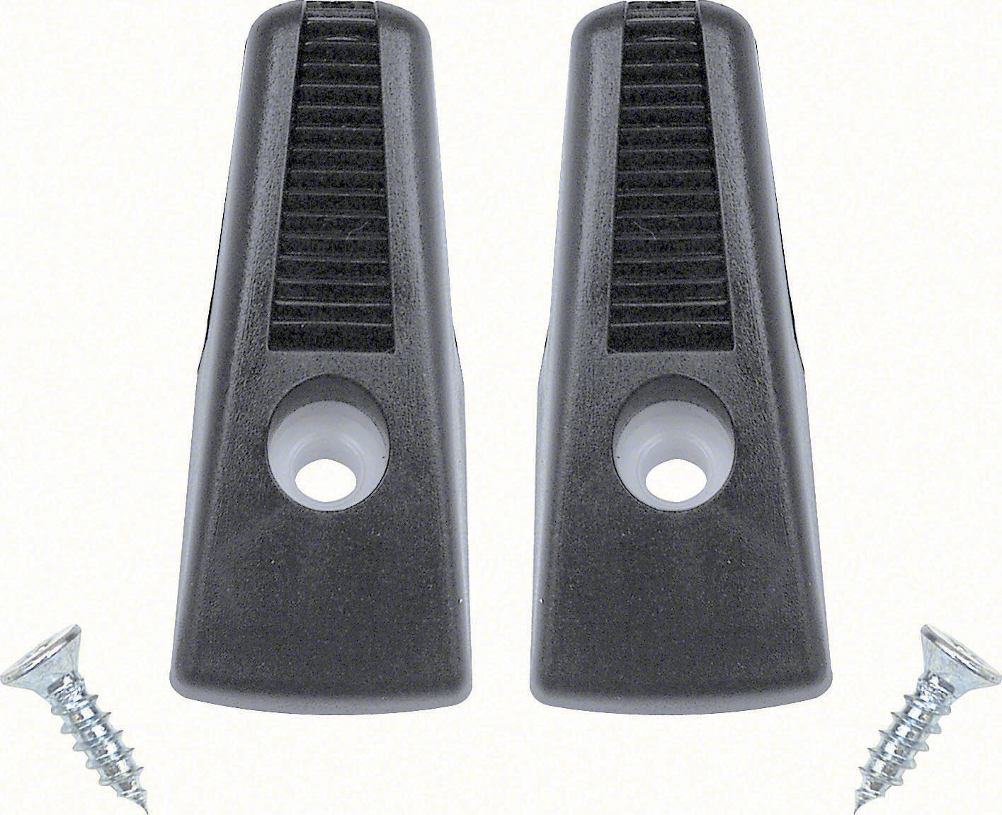 1967-1991 GM; Coat Hooks; Louvered Style; Black; with Screws; Paired