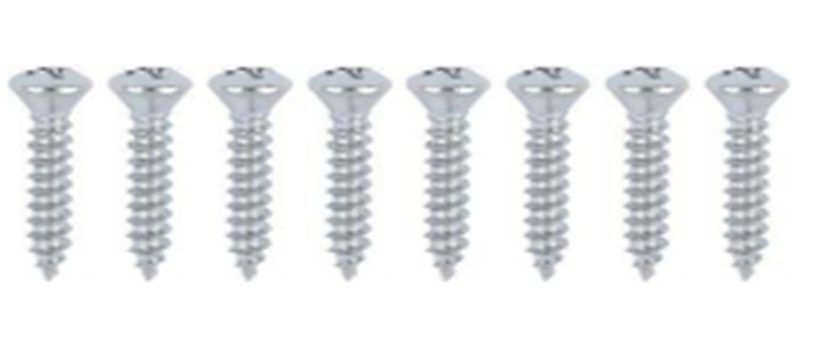 Screw Set; Chrome Plated; #8x3/4" Oval Phillips Head; Set of 8 headlamp bezel