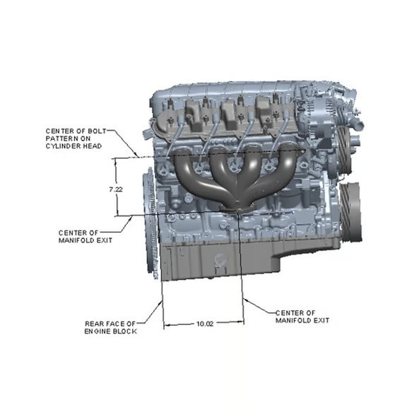 Hooker BlackHeart LT Swap Exhaust Manifolds - Center Dump - Natural Cast