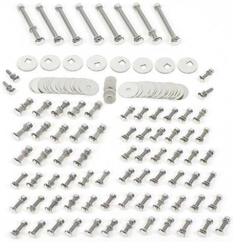 1955-59 C/10 Short Stepside Polished Stainless Steel Bed Bolt Kit (77-1/8") Kit.