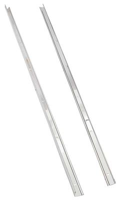 1954-59 C/10 Bed Angled Strips, Shortbed, Stepside, Polished Stainless Steel. Pair.