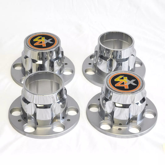 1977-87 Chevrolet / GMC Truck, Rally Wheel Hub center Caps, 6-Lug / 1/2 Ton / 4-Wheel Drive (Plastic Chrome) 4-Piece Set.