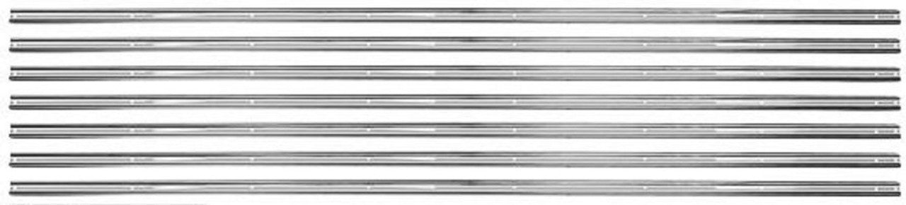 1954-59 C/10 Bed Strip Kit, S/B, Stepside. 77-1/8", 7 pcs. (Polished Stainless Steel), Kit.