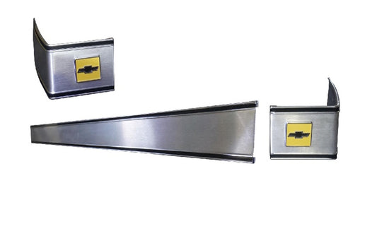 1973-80 C/10 Upper Cab Molding 3-Piece Kit, Complete With Mounting Clips, Kit.