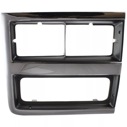 1989-91 Chevrolet Blazer, Suburban and Crew Cab Headlight Bezel, RH, Chrome / Dark Gray, Each.