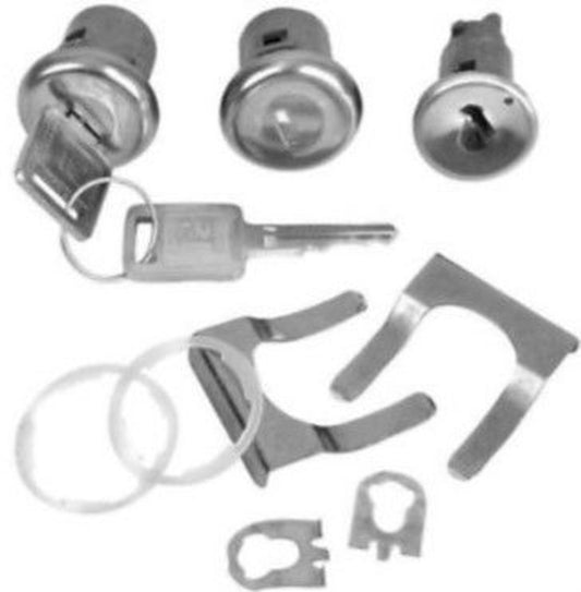 1967-72 Chevrolet / GMC Truck Door Lock & Ignition Cylinder Set. Includes: 2 Door Locks & 1 Ignition Tumbler with Two Matching Keys. Set