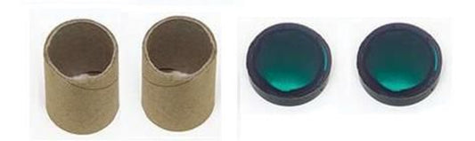 1955-59 Chevrolet Truck Dash Turn Signal Indicator Housing with Green Lens. Pair.