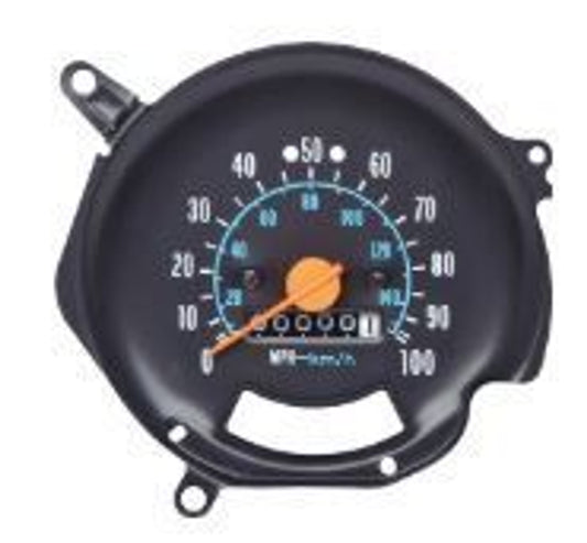 1976-79 1st Design Chevrolet / GMC Truck Speedometer, 0-100 MPH, 6-Digit Odometer (Fire Orange Needle) (Replaces GM# 25045176) Each.