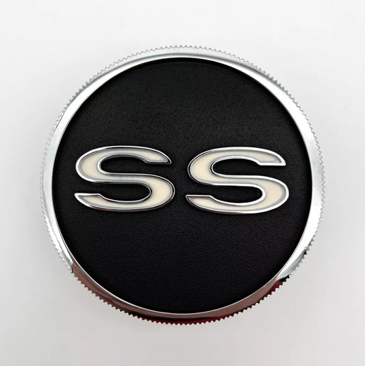 1967-1968 Chevy Camaro SS Chrome / Black "SS" Gas Fuel Cap