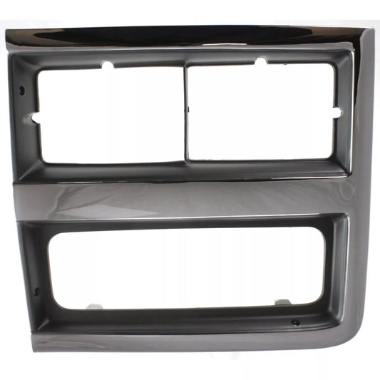 1989-91 Chevrolet Blazer, Suburban and Crew Cab Headlight Bezel, LH, Chrome / Dark Gray, Each.