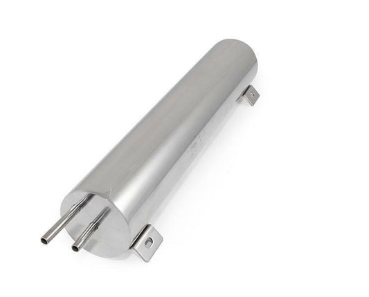 Universal Radiator Overflow Tank 15'' Polished Stainless Steel (with Hardware). Each.