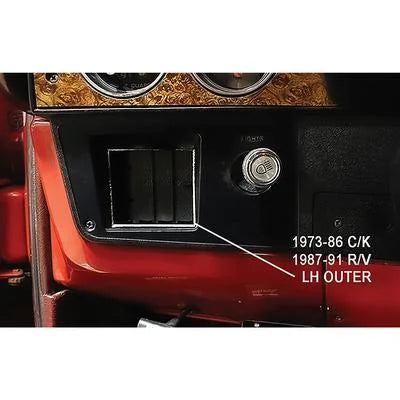 1973-87 C/10 Air Conditioning Vent Assembly -square vent and housing- Each.