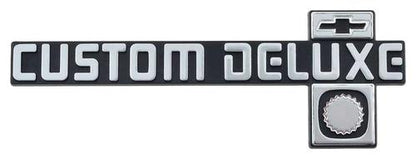 1981-87 C/10 "Custom Deluxe" Dash Panel Emblem, Each.