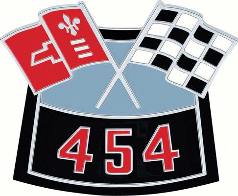 1970-80 Chevrolet; 454 Crossed Flags Air Cleaner Emblem; Die-Cast